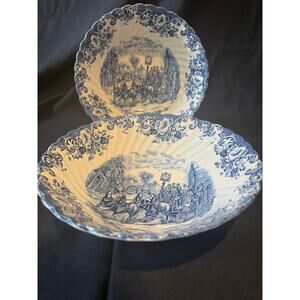 Johnson Bros Coaching Scenes Pair 8.25" round Serving bowls England